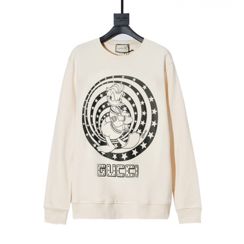 グッチ-グッチユニセックスコットンクルーネック長袖Tシャツc03309アイボリー