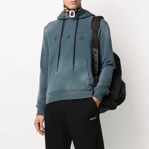 オフホワイトオフホワイトメンズコットンフーディf0623ブルー