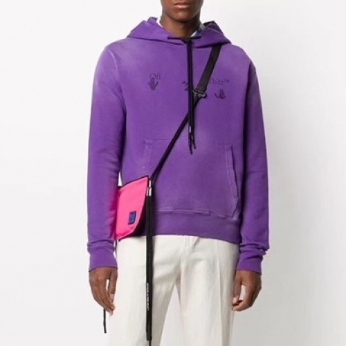 オフホワイトオフホワイトメンズコットンフーディf0625パープル