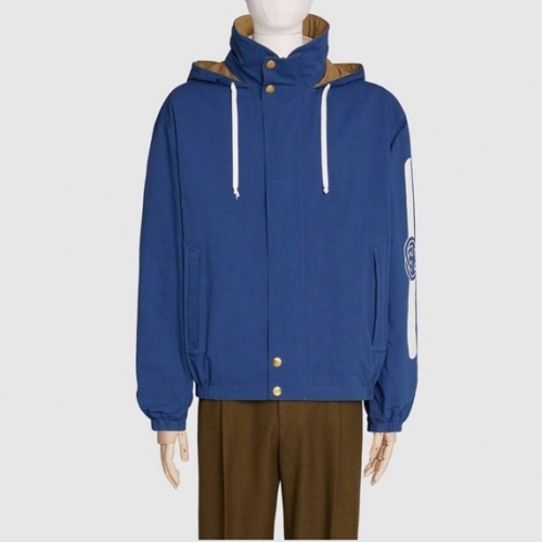 グッチグッチメンズカジュアル両面ジャケットc03313.ブルー