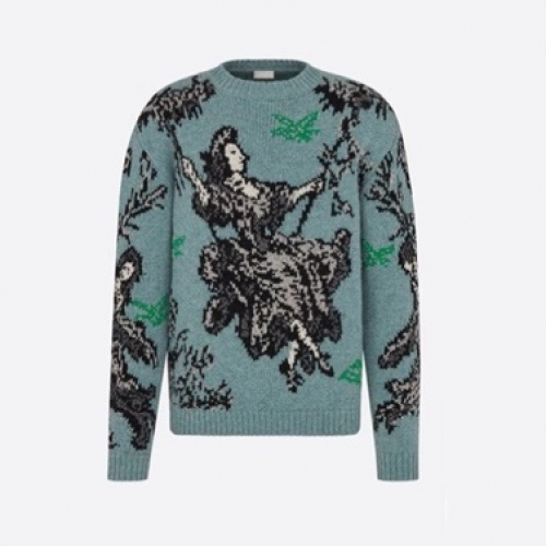 ディオール-ディオールメンズレトロクルーネックセーターo01069グリーン