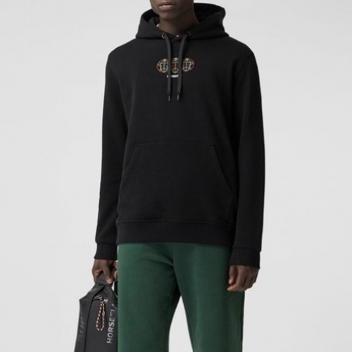 バーバリーメンズカジュアルコットンフーディr03526ブラック