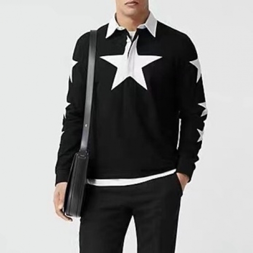 バーバリーバーバリーメンズカジュアルコットンスウェットシャツr03529.ブラック