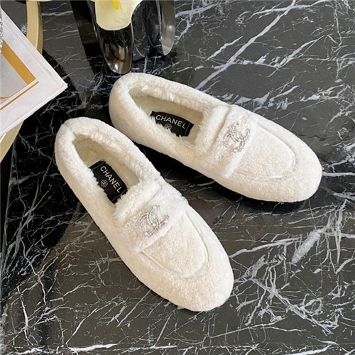 'シャネルレディースウールローファー,(225-250),S0525,ホワイト