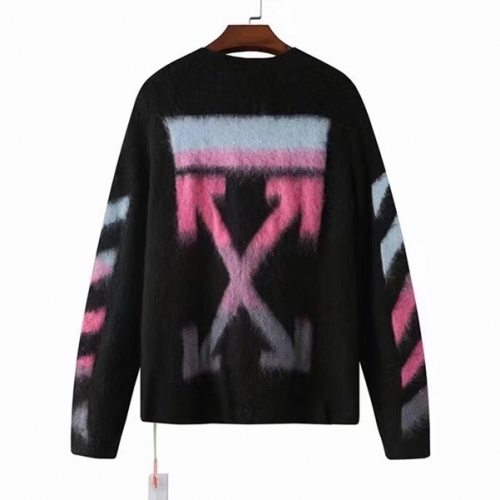 オフホワイトオフホワイトメンズブラッシュモヘアニットセーターf0633ブラック