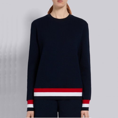 -トムブラウンレディースクルーネック長袖Tシャツo1152