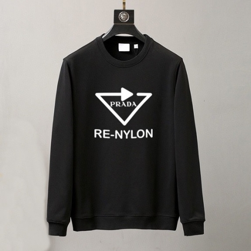 プラダ-プラダメンズクルーネック長袖Tシャツa01244ブラック