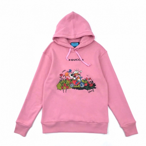 グッチグッチユニセックスカジュアルオーバーサイズコットンフーディc03331ピンク