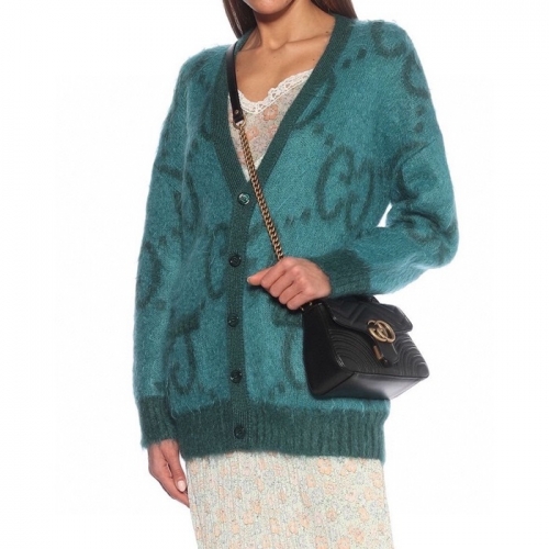 グッチレディーストレンディネック両面カーディガンc03347グリーン
