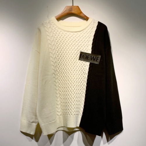 ロエベ-ロエベメンズクルーネックウールセーターe0363.ブラック