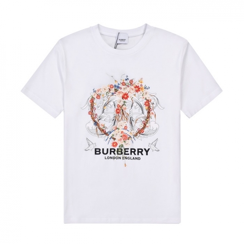 バーバリーバーバリーユニセックスコットン半袖Tシャツr03648ホワイト