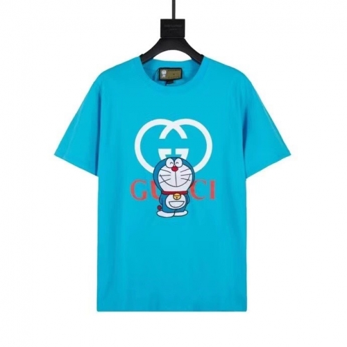 グッチユニセックス半袖Tシャツc03387ブルー