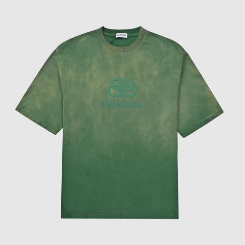バレンシアガバレンシアガユニセックスコットン半袖Tシャツl0929グリーン