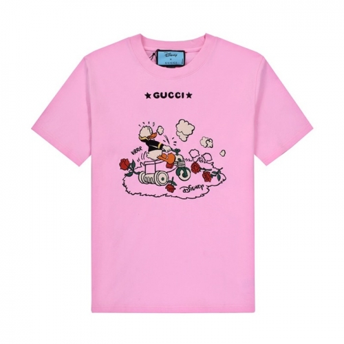 グッチユニセックス半袖Tシャツc03396ピンク
