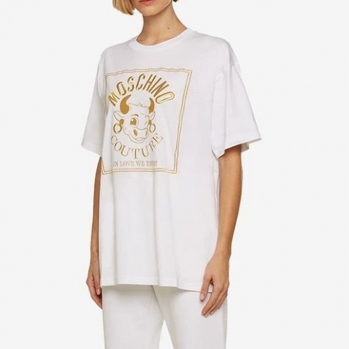 モスキーノモスキーノユニセックスコットン半袖Tシャツs0133ホワイト