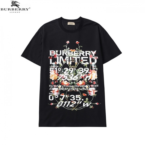 バーバリーバーバリーユニセックスコットン半袖Tシャツr03653.ブラック