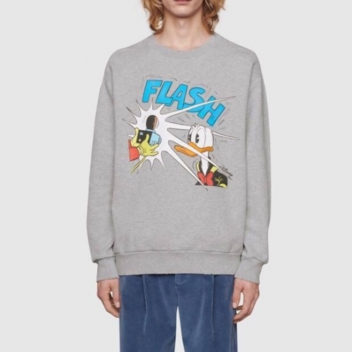 グッチ-グッチレディースコットンクルーネック長袖Tシャツc03406グレー