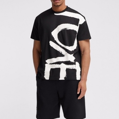 バーバリーバーバリーユニセックスコットン半袖Tシャツr03655.ブラック