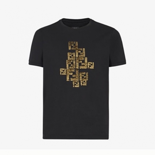 ェンディェンディメンズカジュアルコットン半袖Tシャツn0932ブラック