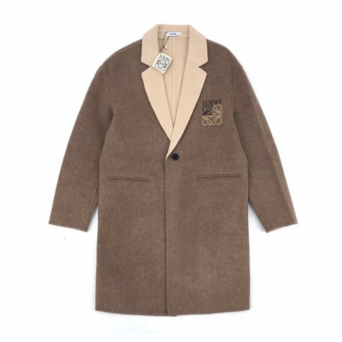 ロエベロエベメンズビジネスモダンカシミヤコートe0377.キャメル