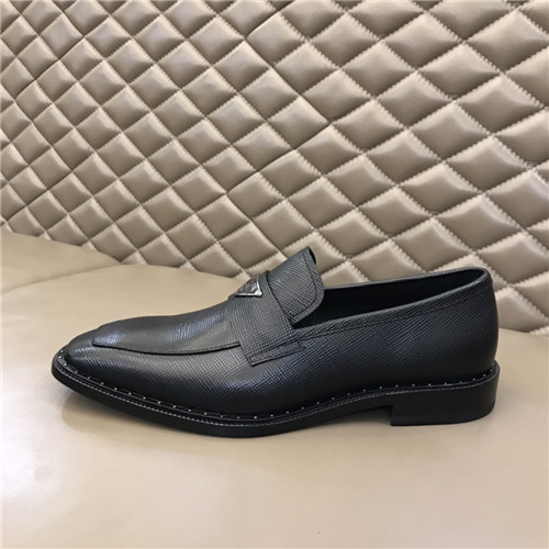 プラダメンズレザーオックスフォードシューズ,S0689,ブラック