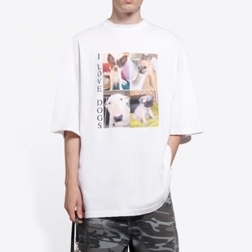 バレンシアガバレンシアガユニセックスコットン半袖Tシャツl0937ホワイト