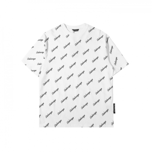 バレンシアガバレンシアガユニセックスコットン半袖Tシャツl0939ホワイト