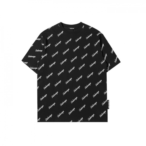 バレンシアガバレンシアガユニセックスコットン半袖Tシャツl0940ブラック