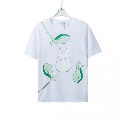 ロエベロエベユニセックススマイル半袖Tシャツe0378ホワイト