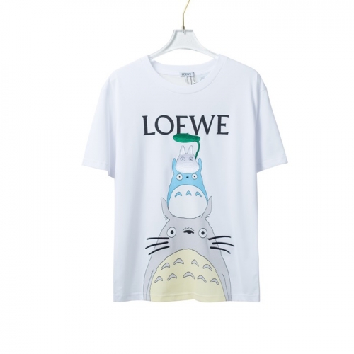 ロエベロエベユニセックススマイル半袖Tシャツe0380ホワイト