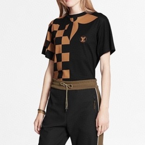 ルイヴィトンユニセックス半袖Tシャツu02596ブラック