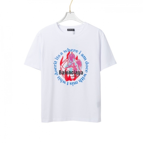 バレンシアガバレンシアガユニセックスコットン半袖Tシャツl0942ホワイト