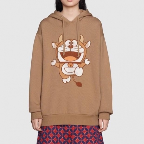 グッチグッチユニセックスカジュアルオーバーサイズコットンフーディc03429キャメル