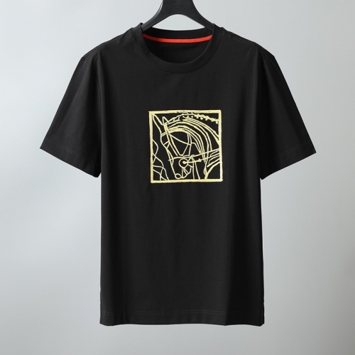 エルメス-エルメスメンズクルーネック半袖Tシャツr0584ブラック