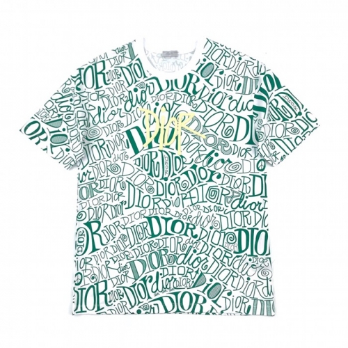 ディオール-ディオールユニセックスカジュアルクルーネック半袖Tシャツo01123.グリーン