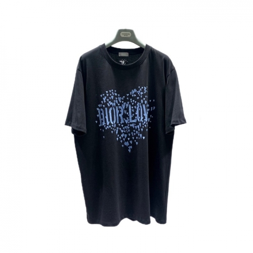 ディオール-ディオールユニセックスカジュアルクルーネック半袖Tシャツo01133ブラック