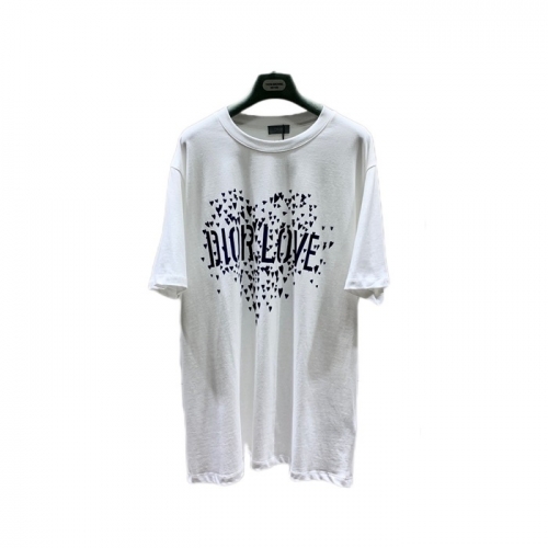 ディオール-ディオールユニセックスカジュアルクルーネック半袖Tシャツo01129ホワイト