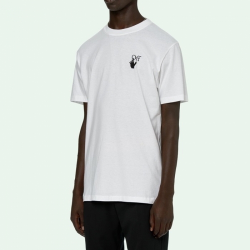 オフホワイトオフホワイトユニセックスプリントコットン半袖Tシャツf0640ホワイト