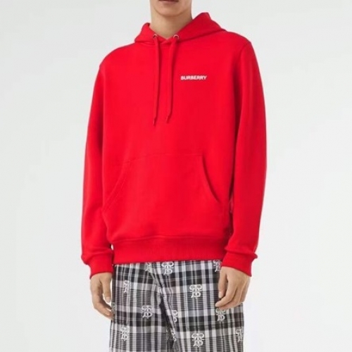 バーバリーユニセックスカジュアルコットンフーディr03684レッド
