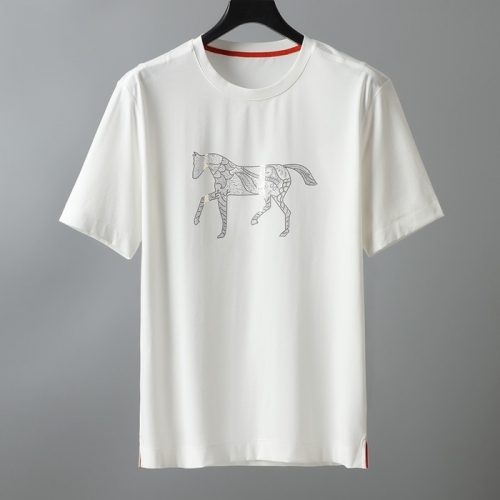 エルメス-エルメスメンズクルーネック半袖Tシャツr0593ホワイト