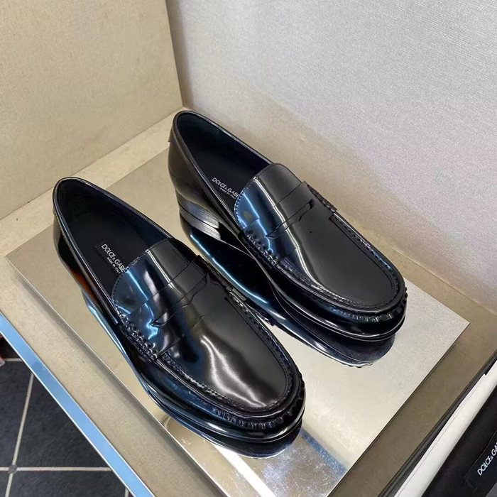 &ナイロンドルチェ＆ガッバーナメンズレザーローファー,L0278,ブラック