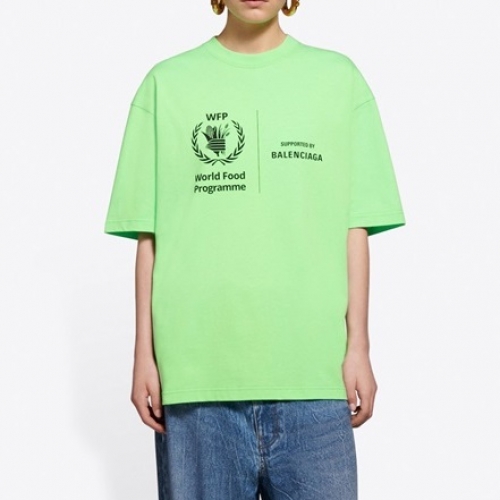 バレンシアガバレンシアガユニセックスコットン半袖Tシャツl0949グリーン