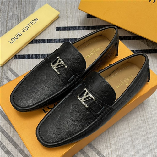 ルイヴィトンメンズレザーローファー,S1820,ブラック