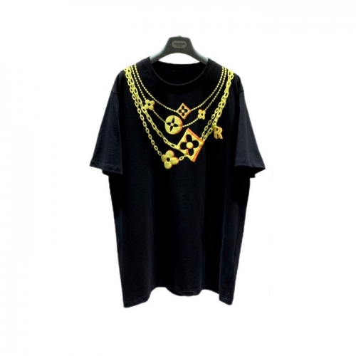 ルイヴィトンルイヴィトンユニセックス半袖Tシャツu02614ブラック