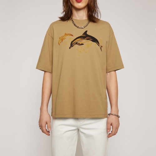 アクネストゥディオズアクネストゥディオズユニセックスコットン半袖Tシャツn0122キャメル