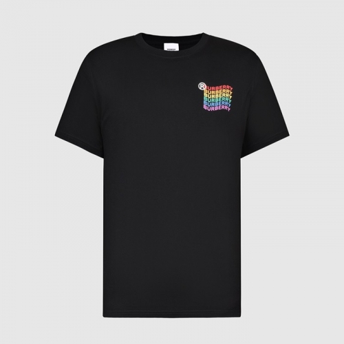 バーバリーバーバリーユニセックスコットン半袖Tシャツr03696ブラック