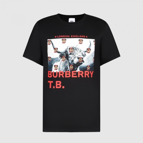 バーバリーバーバリーユニセックスコットン半袖Tシャツr03698ブラック