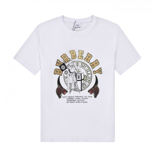 バーバリーバーバリーユニセックスコットン半袖Tシャツr03699ホワイト