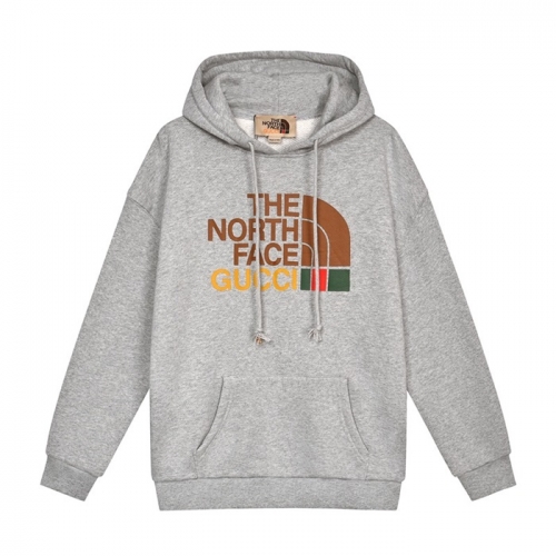 グッチグッチユニセックスカジュアルオーバーサイズコットンフーディc03461グレー