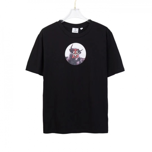 バーバリーバーバリーユニセックスコットン半袖Tシャツr03701ブラック